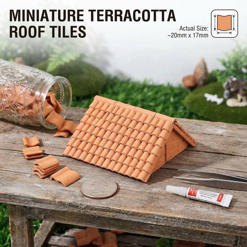 Model Kit Tweezers - Miniaturowe płytki dachowe, zestaw 100 sztuk