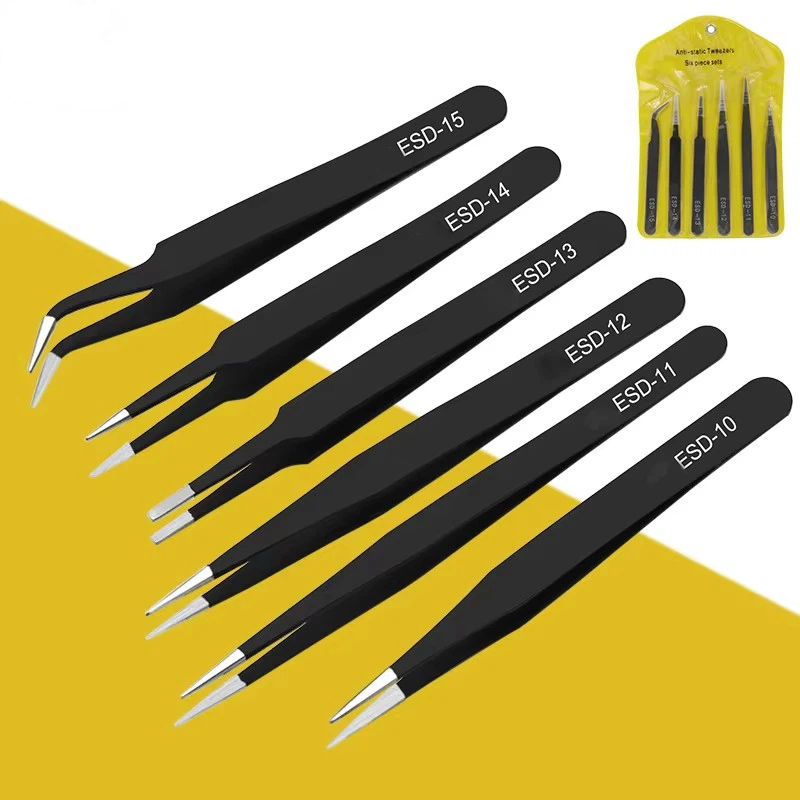Model Kit Tweezers - Zestaw 6 szt. antystatycznych pęset ze