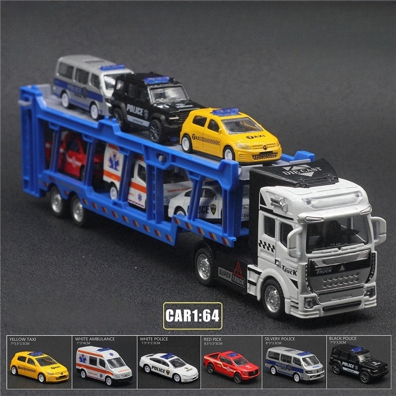 Model Kit Car - Dwupoziomowy pojazd transportowy ze stopu metalu,