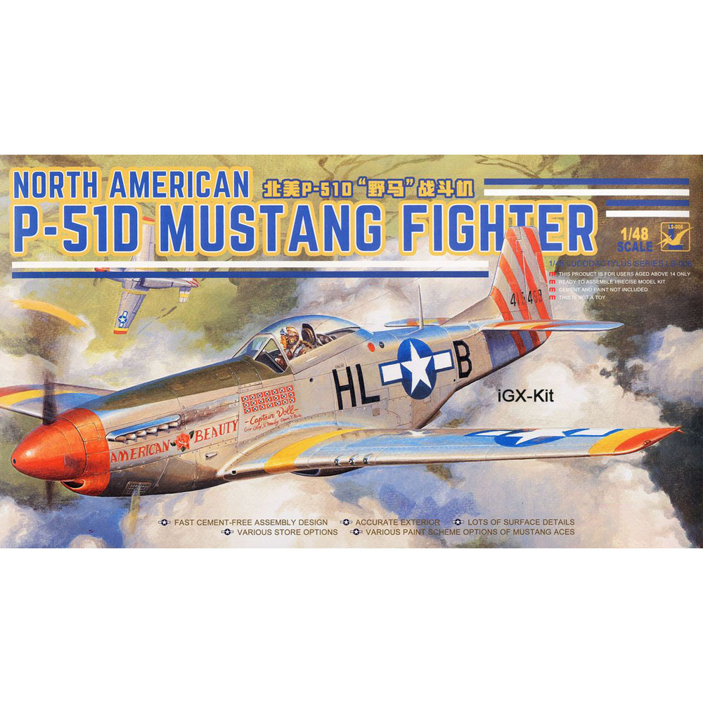 Model Kit Mustang - Meng LS-006 1/48 Skala Północnoamerykański P51