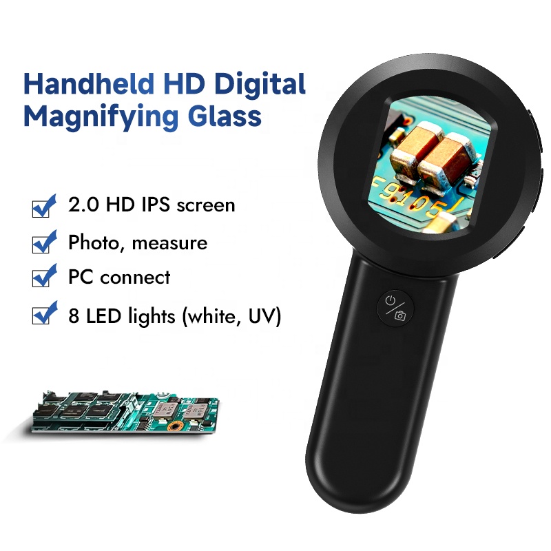 Magnifier With Light - Lupa powiększająca 100X HM020 z 8