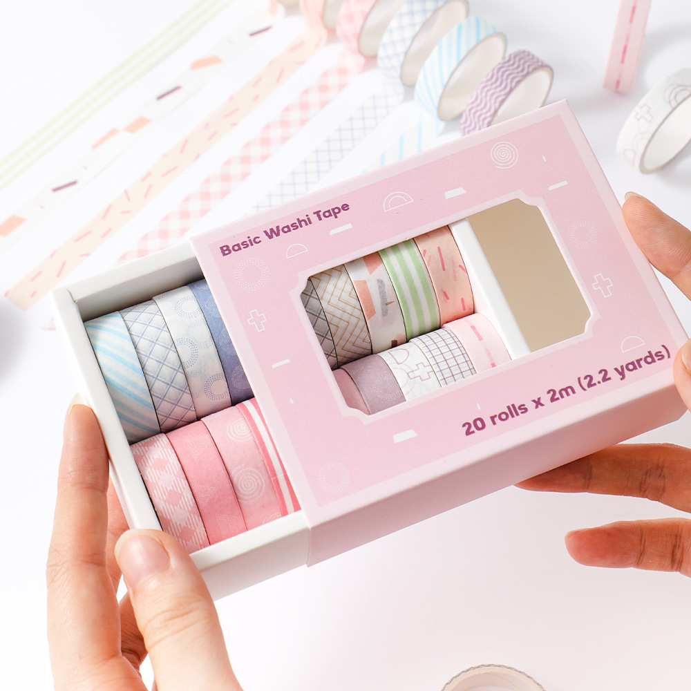 Zestaw 20 rolek taśmy washi, p – Masking Tape Thin recenzja i cena